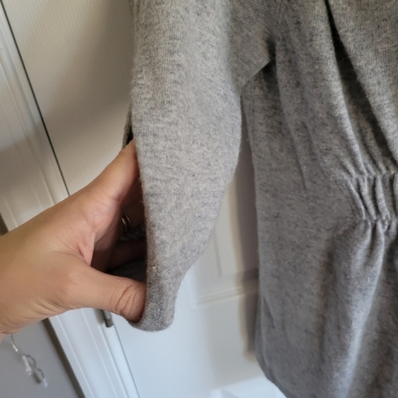 Anthropologie Moth gray zip up cinched waist lightweight sweater small - Picture 7 of 16